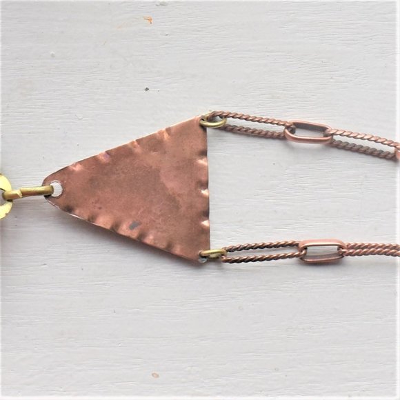 Vintage Boho Brass Copper Statement Necklace - Picture 5 of 7